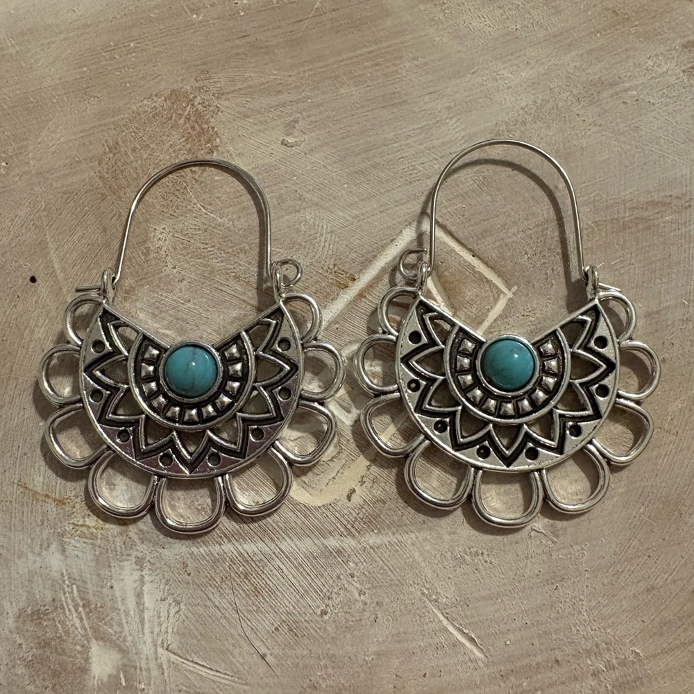 Silver and Turquoise Earrings